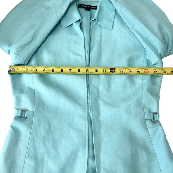 Isabella DeMarco Lt. Blue Open Front Linen Blazer Jacket Sz 4 NWT Office Siren - Picture 8 of 9